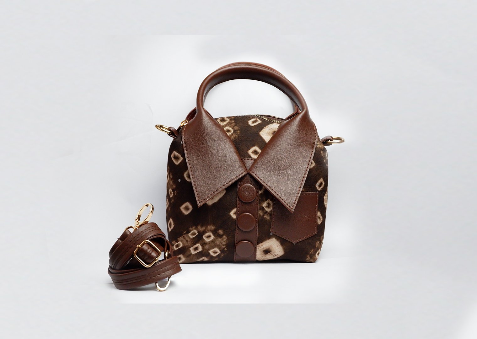Tas Jumputan Baju Coklat Tua