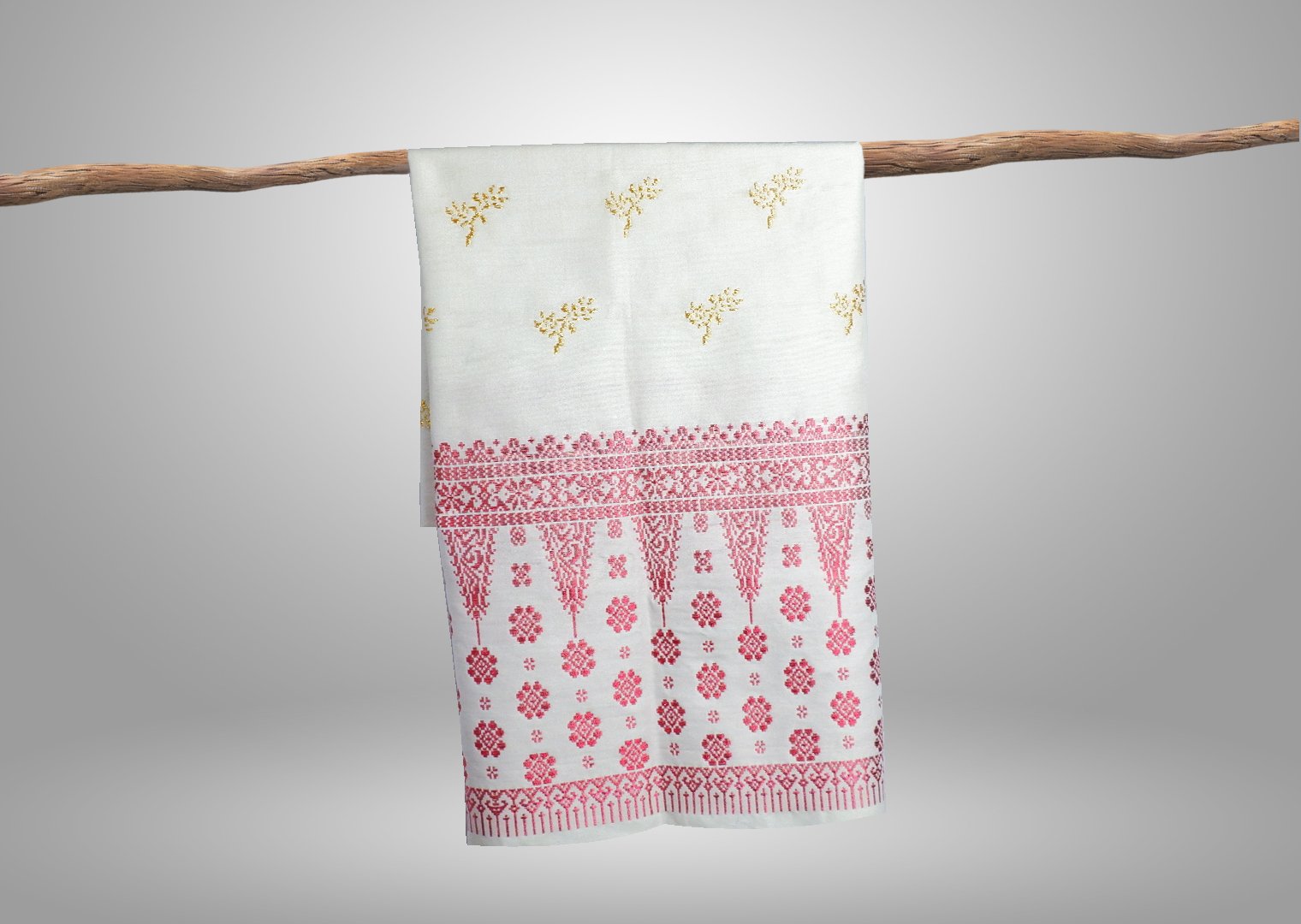 Songket Khas Palembang Sedap Malam Putih Pink Gold